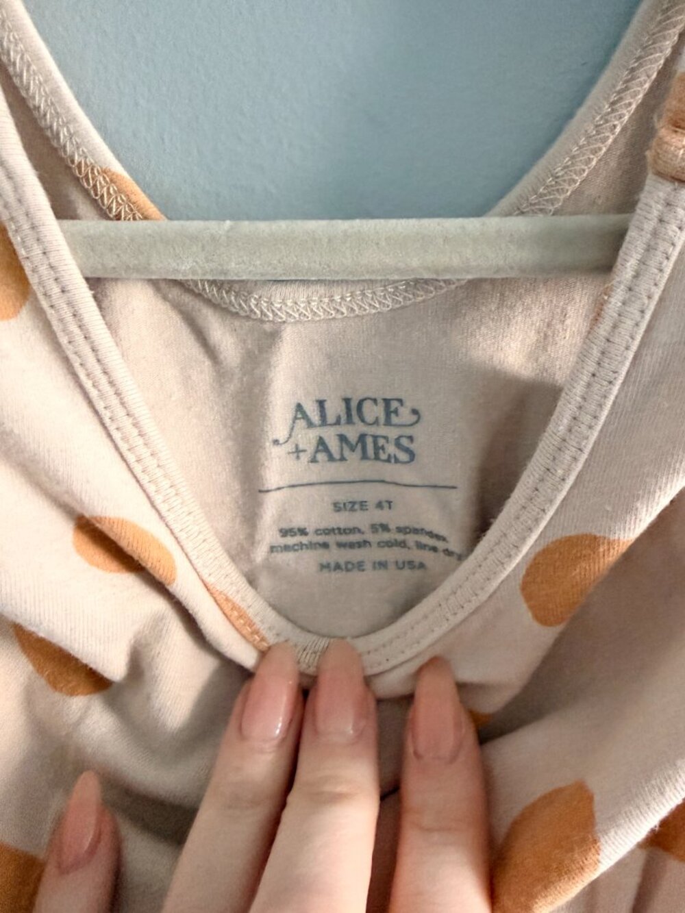 Alice + Ames The Tank Shortie Jumpsuit in Neutral Polka Dot GUC 4T - Picture 2 of 5